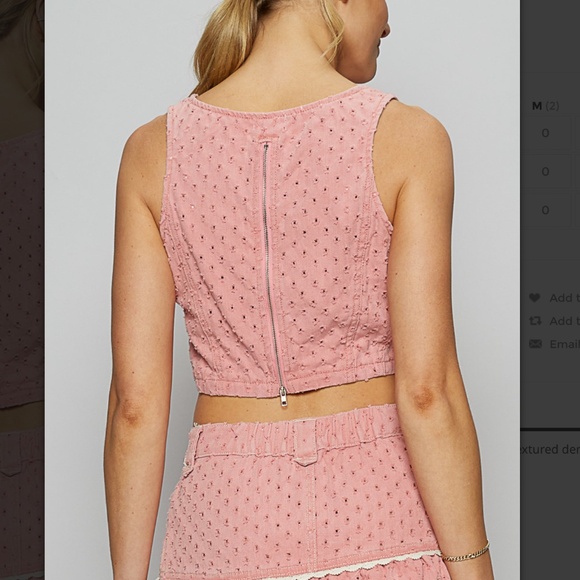 POL “ Kerry 3 “ POL Round Neck Textured Top in Pink Denim 65A - Picture 4 of 8